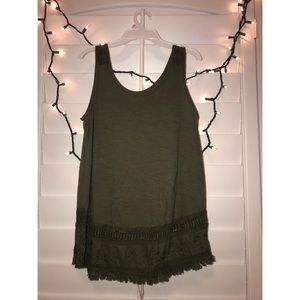 Olive Green Knit Tank Top
